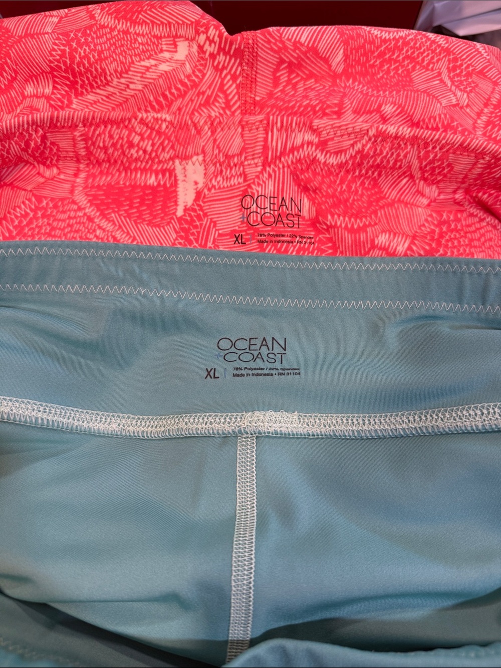 Ocean Coast Women’s Leggings in Coral Pink & Light Blue